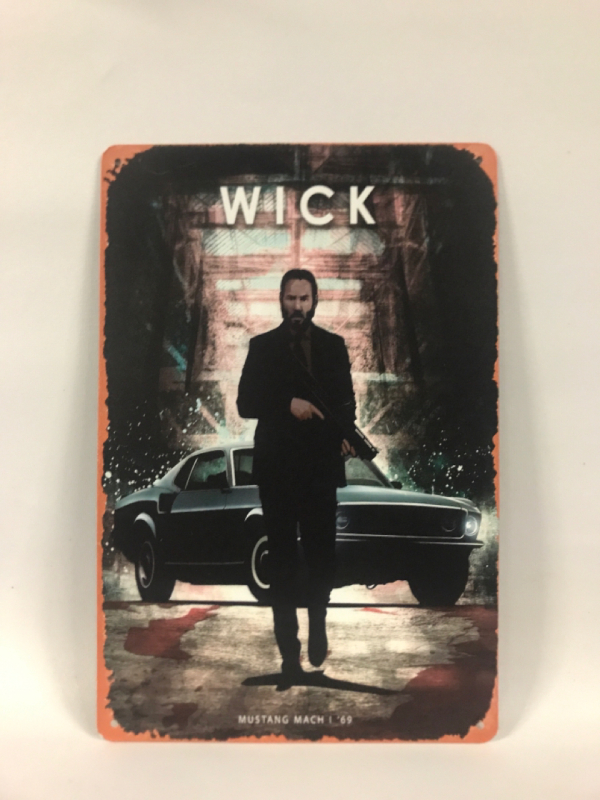 12&rdquo;x8&rdquo; John Wick Mustang Mach 69 Metal Sign