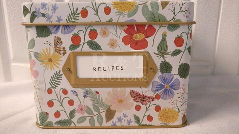 New Rifle Paper Co Metal Recipe Box - 6.5"x4.5"x5"