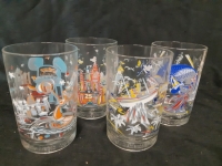 Set of 4 Vintage Walt Disney McDonalds Glasses 5" tall