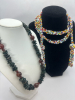 Bloodstone Agate Necklace Rainbow Glass Fantastic Bead Necklace Boxed - 2