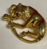 Devine Rhinestone Wild Cat Brooch Mirrored Goldtone - 2