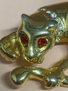 Devine Rhinestone Wild Cat Brooch Mirrored Goldtone - 3