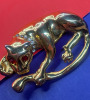 Devine Rhinestone Wild Cat Brooch Mirrored Goldtone - 4