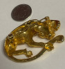 Devine Rhinestone Wild Cat Brooch Mirrored Goldtone - 5