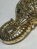 Highly Detailed Elephant Brooch Green Rhinestone Eye - 5