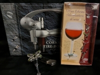 Lovely Wine Ensemble With Opener, Stopper, Pourer And Trinkets In Good Pre Owned Condition