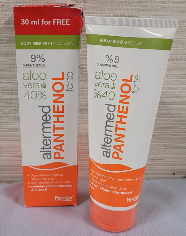 New - Altermed Panthenol Forte Body Milk 9% Aloe Vera Extract Lotio , 230ml Tube