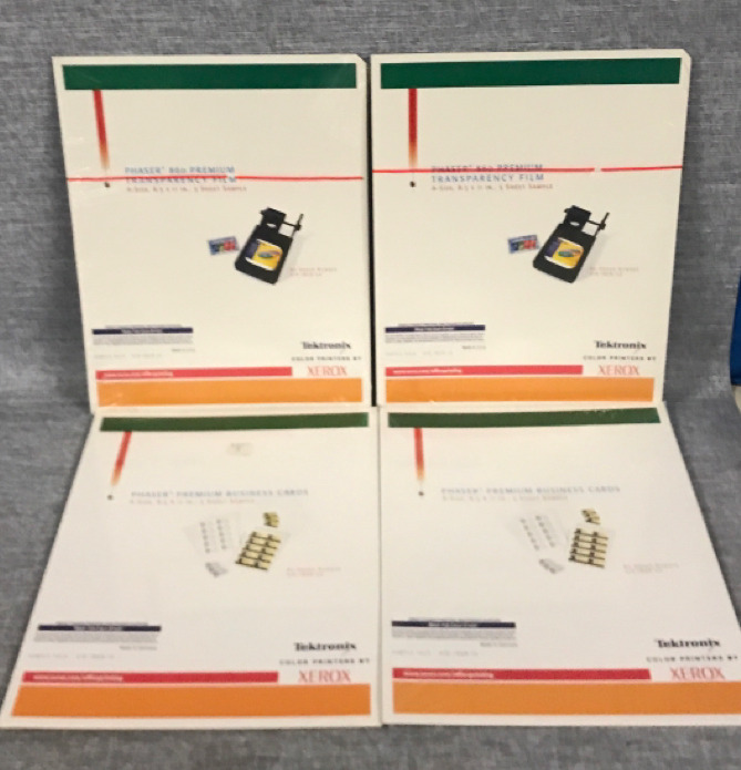 4 New Tektronix Printer Templates Transparency film & Business Cards