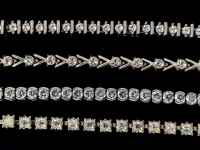 4 Vintage to Modern Line Bracelets incl 925 Sterling & CZ Stones | 7-8"