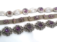 3 Purple Stone Bracelets