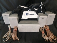 5 Untested Sony Speakers 2 Left 2 Right & a Center Speaker & Blue Jay's Gym Bag 20"x11x10.5" ( See Description For Model # )