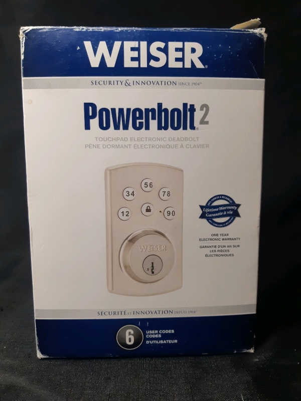New Weiser Powrbot&sup2; Touchpad Keyless Entry Electronic Deadbolt