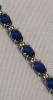 Vintage 925 CZ Blue Stone Bracelet 8" Long - 2