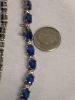 Vintage 925 CZ Blue Stone Bracelet 8" Long - 4