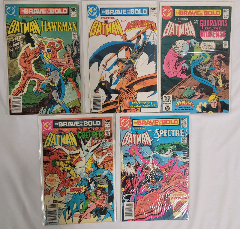 1980 - 1981 DC Comics The Brave and the Bold Presents... Batman #164 , 170 , 173 , 178 & 180 . Bronze Age Comics