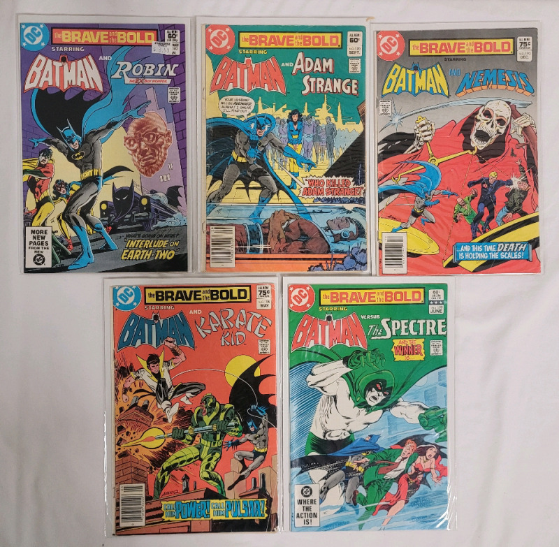 1982 - 1983 DC Comics The Brave and the Bold Presents... Batman #182 , 190 , 193 , 198 , 199 . Bronze Age Comics