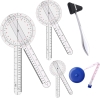 New OIIKI, 5 Piece Physical Therapy Set, Including 12/8/6 inch Goniometer, Taylor Hammer, Tape Measure Stock photo used