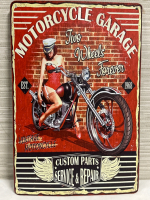 Motorcycle Metal Tin Sign 12” x 8” Motorcycle Garage Two Wheels Forever Vintage Motorcycle Custom Parts Service & Repair