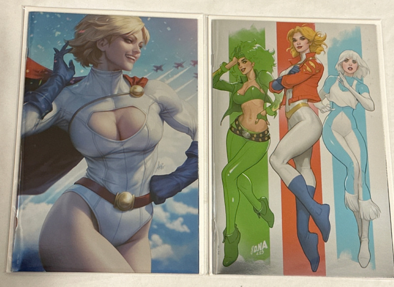 Power Girl Special #1 Artgerm Foil Variant & David Nakayama Fire & Ice Variant DC Comics Bag & Boarded