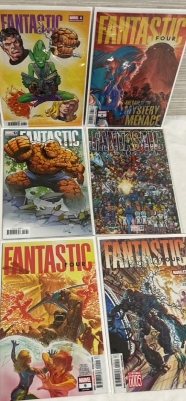 6 Fantastic Four Marvel Comics Including Variant Covers #8, 8, 7, 8, 9 & 10 Bagged & Boarded