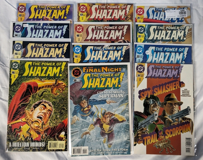 12 Vintage "Shazam!" DC Comics. Issues 13-24 Complete Run.