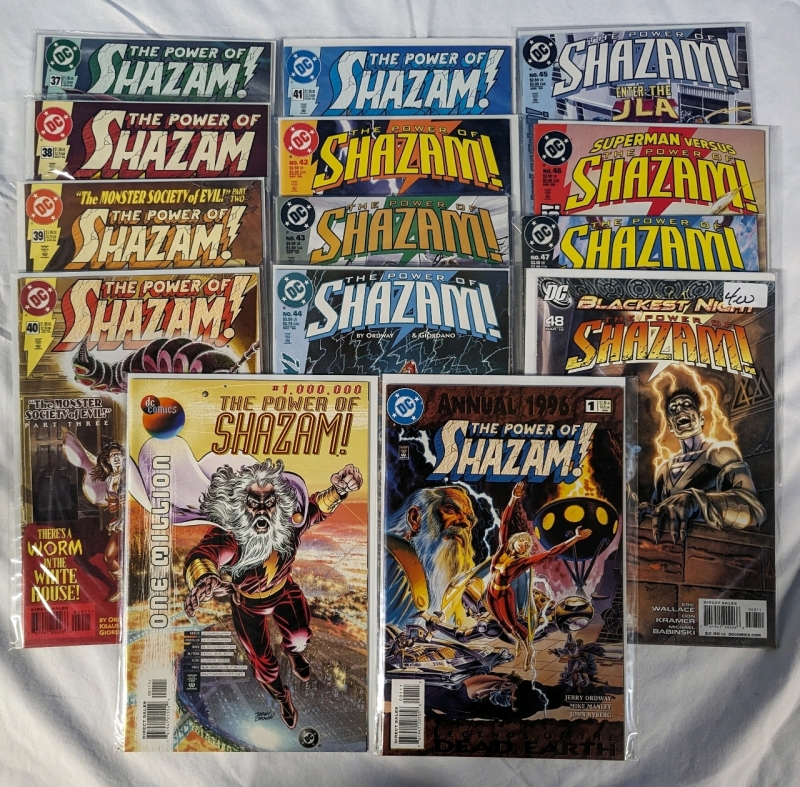 14 Vintage "Shazam!" DC Comics. Issues 13-24 Complete Run with 1996 Annual & Shazam! 1,000,000th Issue.