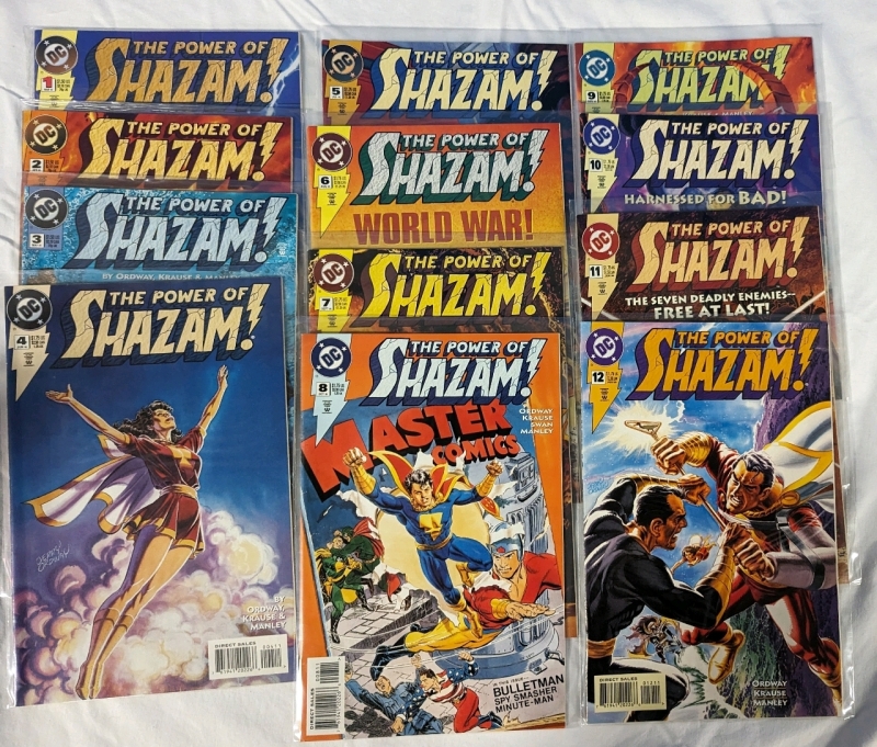 12 Vintage "Shazam!" DC Comics. Issues 1-12 Complete Run.