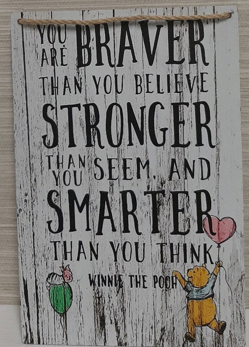 As New Wood Winnie the Pooh Decor Sign 11.75" X 7.75"