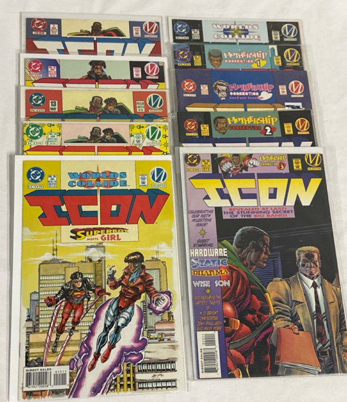 10 Vintage Icon DC Comics Issue 11-20 Mostly Bagged & Boarded Including Icon Vs Superman