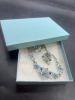 Vintage DAFRI Blue Rhinestone Necklace Earrings Set Signed - 6