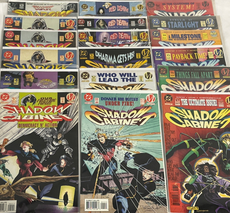 18 Vintage Shadow Cabinet DC Comics Issues #0-17 Straight Run Mostly Bagged & Boarded