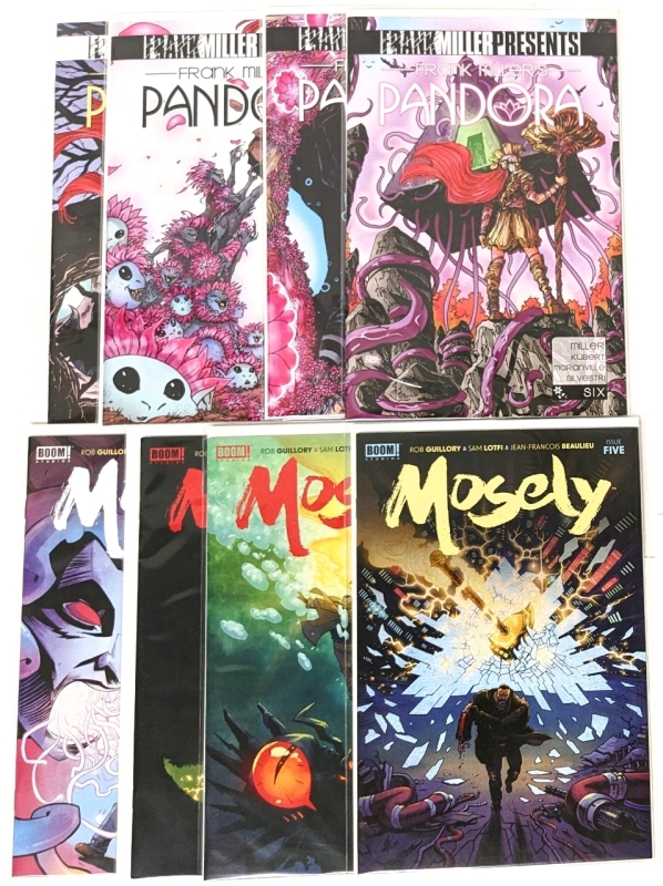 8 Comics : Frank Miller's PANDORA (Issues 3-6) & Boom! Studios MOSELY (Issues 2-5)