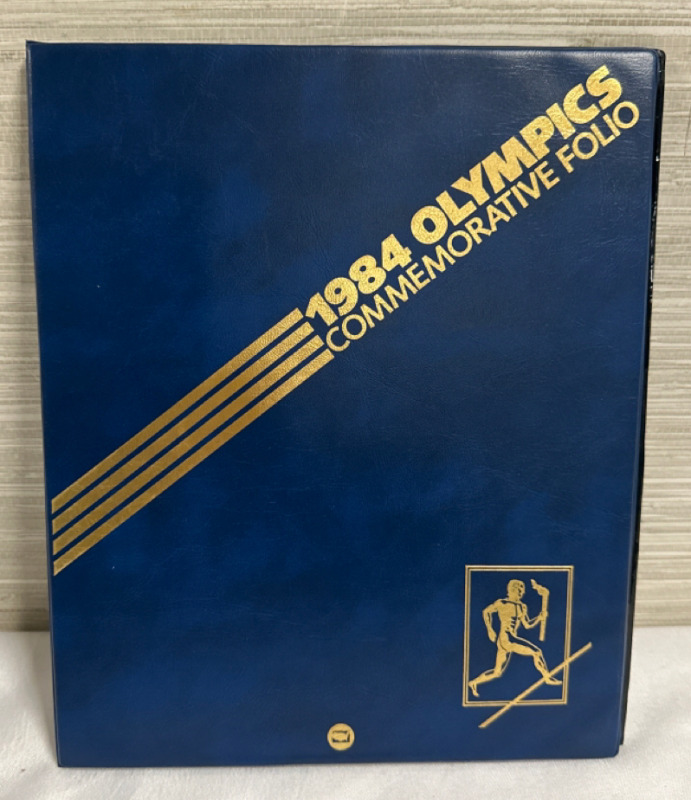 1984 Olympics Commemorative Folio with Four Stamped Envelopes Sarajevo, Yugoslavia & Los Angeles, California Opening and Closing Day Ceremonies