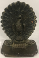 Vintage Cast Iron Peacock Door Stop 6”x4.5”