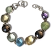 Fancy & Fun Sterling Silver Stamped 925 Line Bracelet w Faceted Semi-precious Stones | 7.25" Long - 2