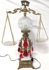 Incredibly Ornate Vintage Scale of Justice Desk Lamp | 26.5" Tall - 4