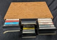 Cassette Storage Case with 30+ Cassettes. B-52's, Pat Benetar and More! Case Measures 15" by 10" by 7"