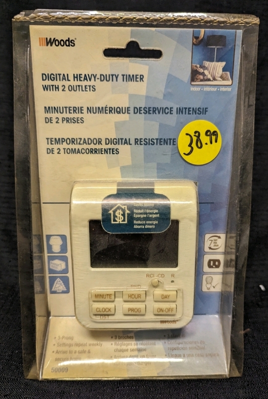 New Woods Digital Heavy-Duty Timer with 2 Outlets.