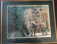 30”x24” Framed Horse Hay Carridge Print