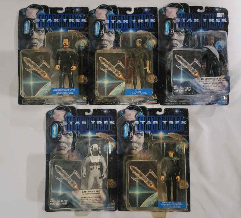 Vintage 1996 Star Trek : First Contact Action Figures , NOS , Sealed