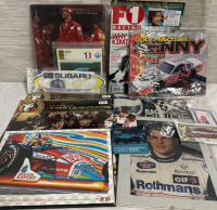 Huge Vintage Racing Hockey and Pioneer Bucks Lot Including an Autographed John-Michael Kenny “Bud” Piece Calendars Magazines Photos and More