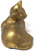 Vintage Adorable Brass Cat & Kitten Figure | 5.4" x 3.4" Tall - 3