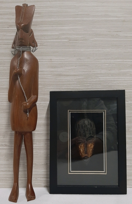 One New Tribal Carving with a Tribal Shadow Box Carving