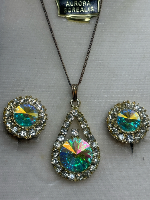 Aurora Borealis Boxed Necklace Earring Set