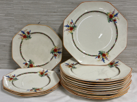 14 Piece J.Kent Fenton Floral Plates Lot Made in England 4- 8” 10- 9 1/2”