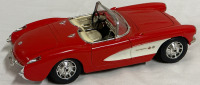 Burago 1957 Chevrolet Corvette Red and White Diecast Model 1:18 Scale Made in Italy