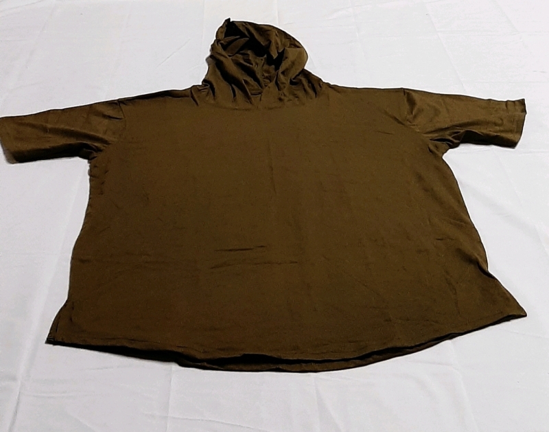 As-New Size XL Short Sleeve Olive Green Hooded Shirt