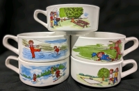 5 Vintage CAMPBELL'S KIDS Soup Bowls | 4.5" Diameter 2.25" Tall