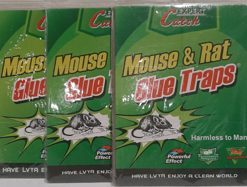 3 New Expert Catch Mouse & Rat Glue Traps