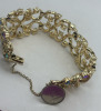 CORO Vintage AB Rhinestone Lacy Chain Link Bracelet Signed - 3